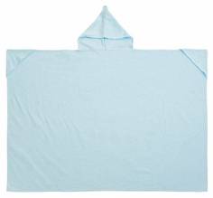 Накидка-полотенце Nat махровая голубая с капюшоном без вышивки 140-152 см