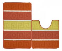Набор ковриков для ванной комнаты цвет коралловый разм, 50х50 и 50х80 арт, УКВ-1051 Kamalak Tekstil