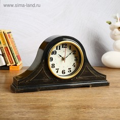 Часы настольные Джуна, плавный ход, 35 х 18 см, корпус черный с золотом Рубин