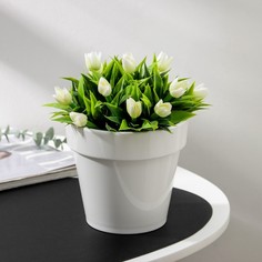 Кашпо со вставкой «Порто», 1 л, цвет белый Plast Avenue