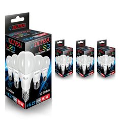 Светодиодная Лампочка Ultra Led A60 12W E27 4000K, Led A60 4000k, комплект 4 шт.
