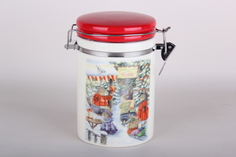 Банка д/сып прод. 850 мл с клипсой п/уп Зимняя сказка Коралл