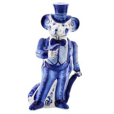 Штоф фарфоровый "Мышь-лорд". Гжель Russia The Great