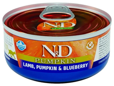 Влажный корм Farmina N&D Pumpkin с тыквой ягненком и черникой для кошек 80 г х 24 шт