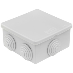 GUSI ELECTRIC Коробка распред. 80х80х40 6 муфт д26, IP44, ОП, серый С3В86 Евро