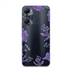 Чехол Awog "Сиреневая цветочная рамка" на Infinix Hot 12 Pro / Инфиникс Хот 12 Про