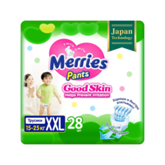 Подгузники-трусики Merries Good Skin XXL, 15-25 кг, 28 шт.