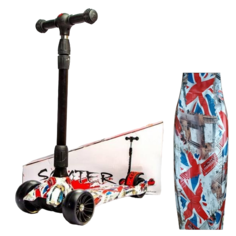 Самокат Scooter MAXI Граффити с подсветкой и музыкой, складной, широкие светящиеся колеса. No Brand
