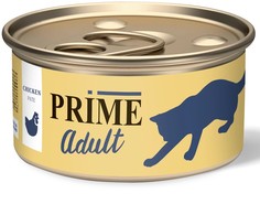 Влажный корм для кошек PRIME MEAT ADULT CAT паштет с курицей, 75 гр P.R.I.M.E.