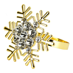 Кольцо для салфеток Nouvelle Home Снежинка золотистое 5x4,5x5 см