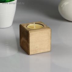 Декоративный подсвечник Орех, со свечой Манго No Brand