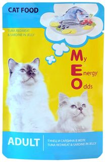 Влажный корм для кошек ME-O ADULT №6 с тунцом и сардиной, 80г