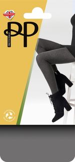 Классические теплые колготки с хлопком M-L темно-серый Pretty Polly