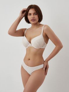 Кружевной бюстгальтер на косточках Grace 34DD пудровый Pretty Polly