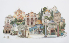 Набор для вышивания на льне THEA GOUVERNEUR "Иерусалим", канва лён 36 ct, арт.533