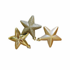 Подвесные украшения новогодние Magic Time Звезды золотистые 8 х 2,2 х 7,4 см 3 шт