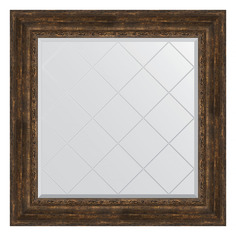 Зеркало настенное с гравировкой в раме Evoform BY 4344 состаренное дерево с орнаментом