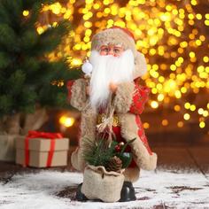 Новогодняя фигурка Зимнее волшебство Дед Мороз с подарками двигается Р00012810 1 шт.
