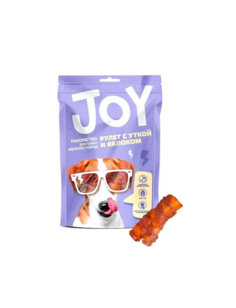 Лакомство Joy для собак мелких пород, Рулет с уткой и яблоком 60г. J.O.Y.
