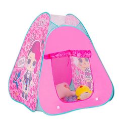 Детская игровая палатка Sharktoys Куколки, розовая No Brand