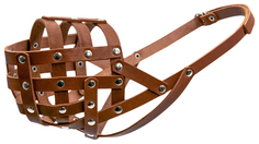 Намордник для собак Collar № 4 ротвейлер кобель кожаный мягкий, коричневый