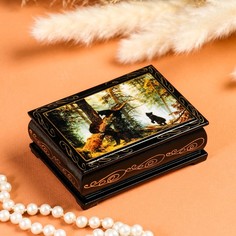 Шкатулка «Мишки», 8×10 см, лаковая миниатюра No Brand