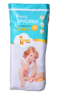 Подгузники-трусики Baby Island ХХХL (16-26 кг) 40 шт No Brand