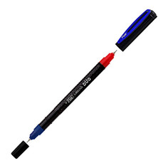 Ручка шариковая Flair Carbonix Duo двусторонняя пластик 1 мм синий-красный