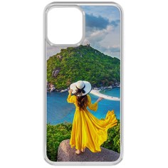 Чехол-накладка Krutoff Clear Case Платье летнее женское для iPhone 13 Pro