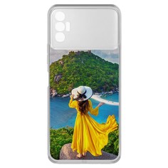 Чехол-накладка Krutoff Clear Case Платье летнее женское для Tecno Spark 8P