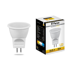 Лампа светодиодная LED 3вт 230в G5.3 MR11 теплый | код 25551 | FERON (1 шт.)