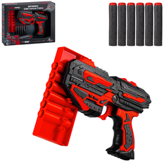Игрушечное оружие Маленький воин Бластер, 6 мягких пуль, магазин, ручной взвод, JB0208901