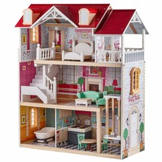 Кукольный домик TOPBRIGHT деревянный, с мебелью, для девочки, 150198