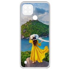 Чехол-накладка Krutoff Clear Case Платье летнее женское для Realme C21