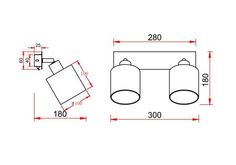 Светильник настенно-потолочный спот Rivoli Perlita 7058-702 2 x E14 40 Вт поворотный с вык