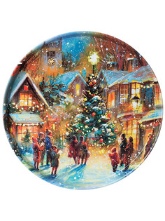 Поднос круглый Agness новый год 33х2,1 см 898-133