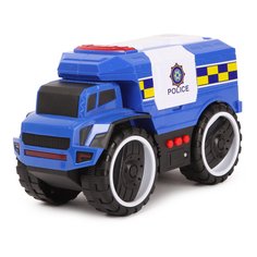Машинка Технопарк Полиция, с большими колесами, пластиковая, инерционная, свет, звук