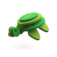 Конструктор 3D El`BascoToys Черепаха , 09-018, 13 деталей