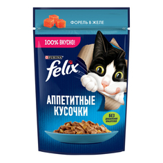 Влажный корм для кошек Felix Аппетитные кусочки с форелью в желе 75 г
