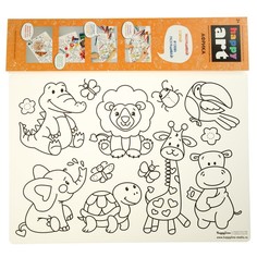 Happy Line Коврик-раскраска многоразовый Африка 48 х 34 см