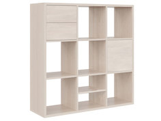 Стеллаж Микс 9 с ящиками и дверцей Ясень Шимо светлый ТД Кострома