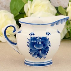 Молочник "Гранёный", гжель, фарфор, 2с No Brand