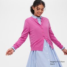 Кардиган женский UNIQLO 450510COL11 розовый L (доставка из-за рубежа)
