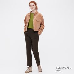 Брюки женские UNIQLO 455382COL39 коричневые M (доставка из-за рубежа)