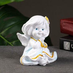 Фигура "Ангел с двумя цветочками в волосах" 7х8х9см Хорошие сувениры