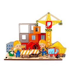 Настольная игра «Панорама. Стройка» Wood Land Toys