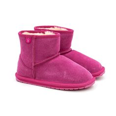 Детские полусапоги из овчины (угги) EMU Australia(Wallaby Mini K10103), фуксия