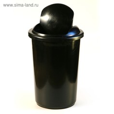 Корзина для бумаг и мусора Calligrata Uni, 12 литров, подвижная крышка, пластик, черная