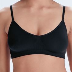 Бюстгальтер-топ в мелкий рубчик Eco-wear XS черный Pretty Polly