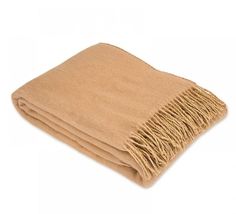 Плед шерсть мериноса бежевый 100% шерсть 140x200 No Brand
